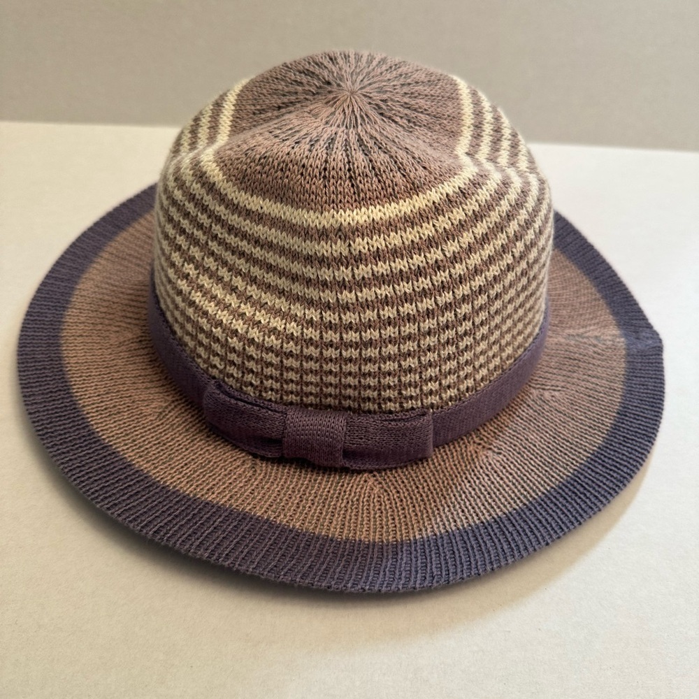 San Diego Hat Company Youth 5-7‎ Year Old Bowler Sun Hat Blue Ivory Bow